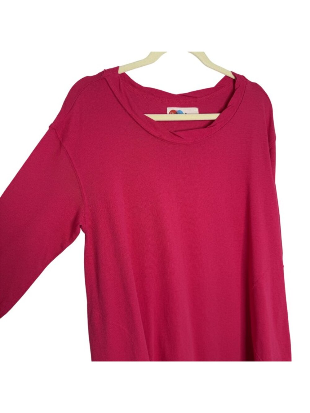 FP Beach Oversized Fuchsia 1/2 Sleeve Tunic Cover-Up, M - Picture 3 of 9